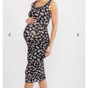 Seraphine Maternity Ditzy Floral Bodycon Mini Dress Black size 6